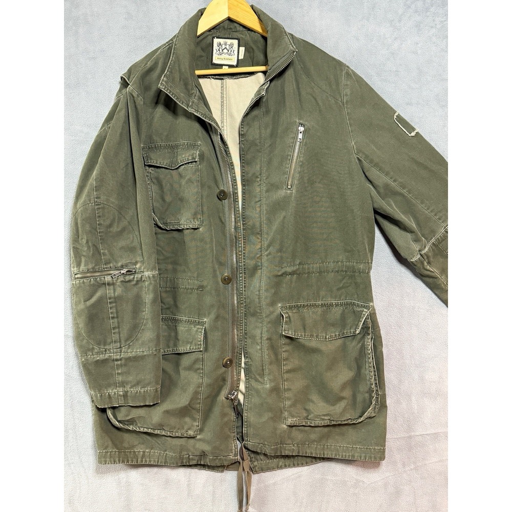 Juicy Couture Y2K Men's Large Green Military Army Jacket No Liner READ Vintage